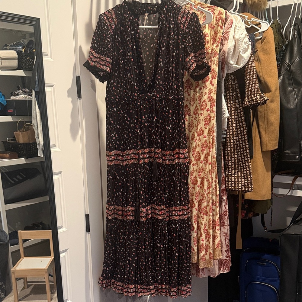 Free People Black Midi Dress